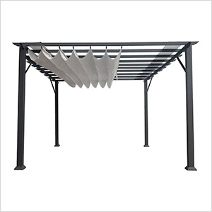 11 x 16 ft. Soft Top Aluminum Pergola (Grey Frame / Silver Canopy)