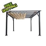 Paragon Outdoor 11 x 16 ft. Florence Soft Top Aluminum Pergola (Grey Frame / Sand Canopy)