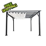 Paragon Outdoor 11 x 16 ft. Soft Top Aluminum Pergola (Grey Frame / Off White Canopy)