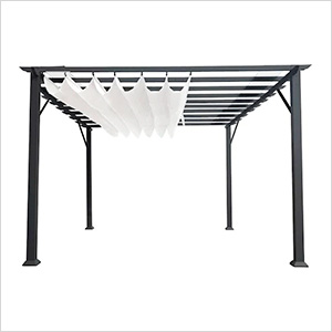 11 x 16 ft. Soft Top Aluminum Pergola (Grey Frame / Off White Canopy)