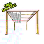 Paragon Outdoor 11 x 16 ft. Florence Soft Top Aluminum Pergola (Canadian Wood / Silver Canopy)