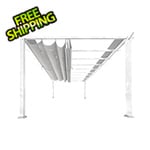 Paragon Outdoor 11 x 16 ft. Florence Soft Top Aluminum Pergola (White Frame / Silver Canopy)