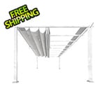 Paragon Outdoor 11 x 16 ft. Soft Top Aluminum Pergola (White Frame / Silver Canopy)