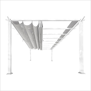 11 x 16 ft. Soft Top Aluminum Pergola (White Frame / Silver Canopy)