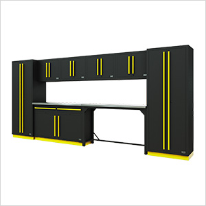 Fusion Pro 10-Piece Garage Cabinet System (Yellow)
