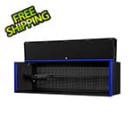 Extreme Tools DX Series 72-Inch Black Triple Bank Hutch with Blue Trim