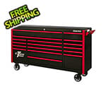 Extreme Tools DX Series 72-Inch Black Rolling Tool Chest with Red Trim