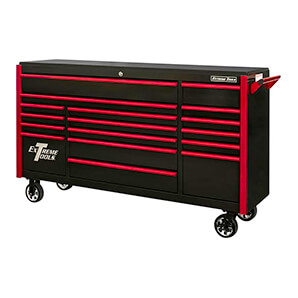 DX Series 72-Inch Black Rolling Tool Chest with Red Trim