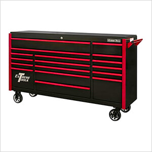 DX Series 72-Inch Black Rolling Tool Chest with Red Trim