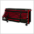 DX Series 72-Inch Black Rolling Tool Chest with Red Trim