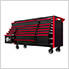 DX Series 72-Inch Black Rolling Tool Chest with Red Trim