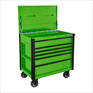 EX Series Green 41-Inch 6-Drawer Tool Cart with Bumpers