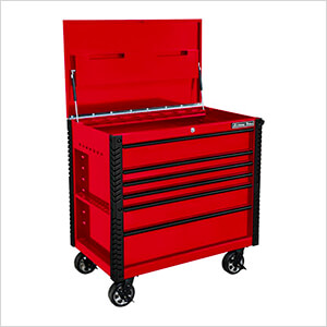 EX Series Red 41-Inch 6-Drawer Tool Cart with Bumpers