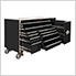 Professional Black 76-inch 12-Drawer Roller Cabinet with Stainless Steel Top