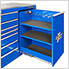 Professional Blue 76-inch 12-Drawer Roller Cabinet with Stainless Steel Top