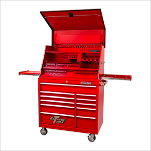 41-Inch Deluxe Portable Workstation and Roller Cabinet Set (Red)