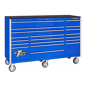 RX Series 72-Inch Blue 19-Drawer Roller Cabinet