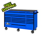 Extreme Tools RX Series 72-Inch Blue 19-Drawer Roller Cabinet with Black Trim