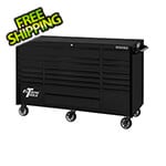 Extreme Tools RX Series 72-Inch Black 19-Drawer Roller Cabinet with Black Trim