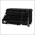 RX Series 72-Inch Black 19-Drawer Roller Cabinet with Black Trim