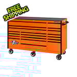 Extreme Tools RX Series 72-Inch Orange 19-Drawer Roller Cabinet with Black Trim