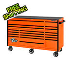 Extreme Tools RX Series 72-Inch Orange 19-Drawer Roller Cabinet with Black Trim