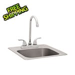 Bull Outdoor Products 15-Inch Outdoor Single Bowl Stainless Steel Drop-In Sink