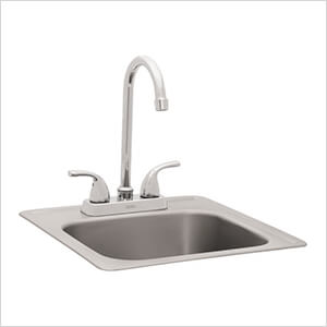 15-Inch Outdoor Single Bowl Stainless Steel Drop-In Sink