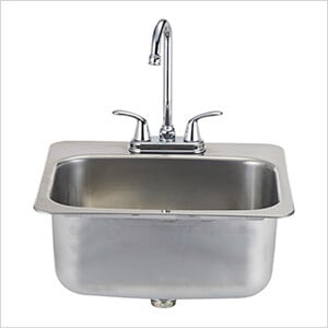 19-Inch Outdoor Single Bowl Stainless Steel Drop-In Sink