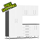 Ulti-MATE Garage Cabinets 6-Piece Cabinet Kit with Channeled Worktop in Starfire White Metallic
