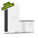 Ulti-MATE Garage Cabinets 4-Piece Cabinet Kit with Channeled Worktop in Starfire White Metallic