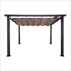 12 x 12 ft. Soft Top Aluminum Pergola (Espresso Frame / Mocha Canopy)