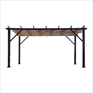 12 x 16 ft. Soft Top Aluminum Pergola (Espresso Frame / Mocha Canopy)