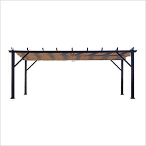 12 x 20 ft. Soft Top Aluminum Pergola (Espresso Frame / Mocha Canopy)