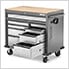 41-Inch 9-Drawer Mobile Tool Workbench with Solid Wood Top