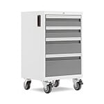NewAge Garage Cabinets BOLD Series Platinum 4-Drawer Rolling Tool Cabinet