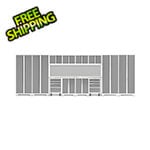 NewAge Garage Cabinets BOLD Series Platinum 14-Piece Set with Stainless Steel Top and Backsplash