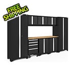 NewAge Products BOLD Series Black 9-Piece Cabinet Set with Bamboo Top