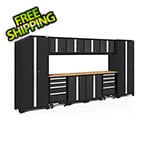NewAge Garage Cabinets BOLD Series Black 12-Piece Set with Bamboo Top