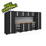 NewAge Products BOLD Series Black 12-Piece Cabinet Set with Bamboo Top and Backsplash