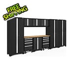 NewAge Garage Cabinets BOLD Series Black 10-Piece Set with Bamboo Top