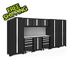 NewAge Products BOLD Series Black 10-Piece Cabinet Set with Stainless Steel Top and Backsplash