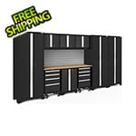 NewAge Products BOLD Series Black 10-Piece Cabinet Set with Bamboo Top and Backsplash