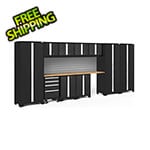 NewAge Products BOLD 3.0 Series Black 12-Piece Cabinet Set with Bamboo Top and Backsplash