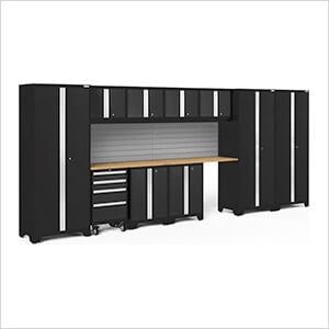 BOLD Series Black 12-Piece Set with Bamboo Top and Backsplash