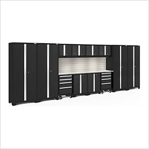 BOLD Series Black 14-Piece Set with Stainless Top, Backsplash, LED Lights