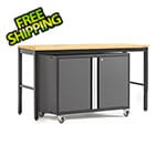 NewAge Garage Cabinets PRO Series 3.0 Grey 2-Piece Workbench Set with Bamboo Top