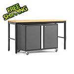 NewAge Products PRO Series Grey 2-Piece Workbench Set with Bamboo Top