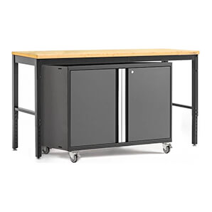 PRO Series 3.0 Grey 2-Piece Workbench Set with Bamboo Top