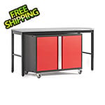 NewAge Garage Cabinets PRO Series 3.0 Red 2-Piece Workbench Set with Stainless Steel Top